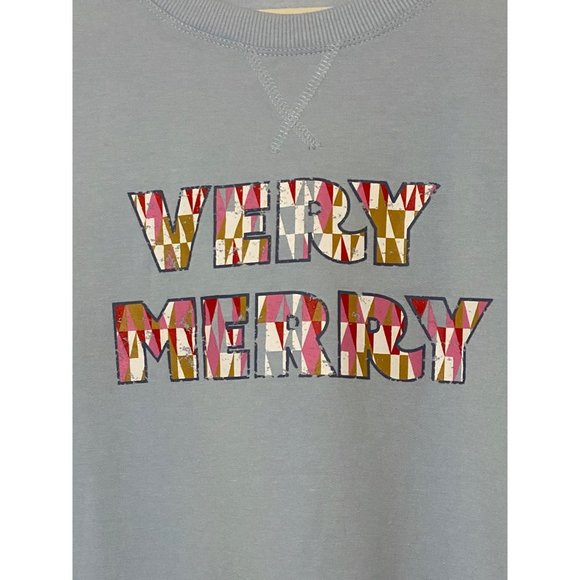 C&C California Womens Long Sleeve Very Merry Light Blue Boat Neck Top Size M - Picture 2 of 7